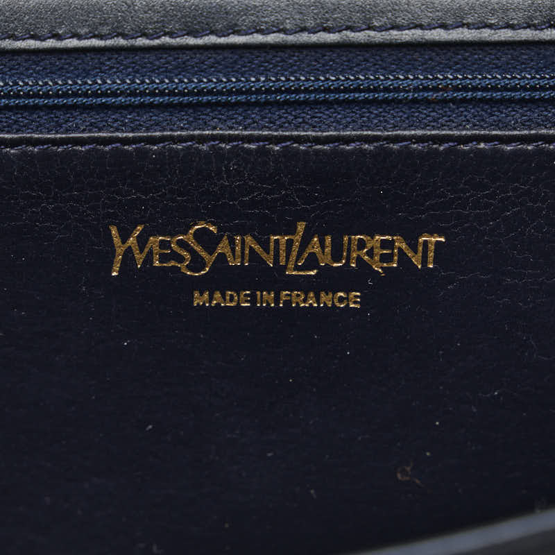 Yves Saint Laurent Leather Shoulder Bag Navy