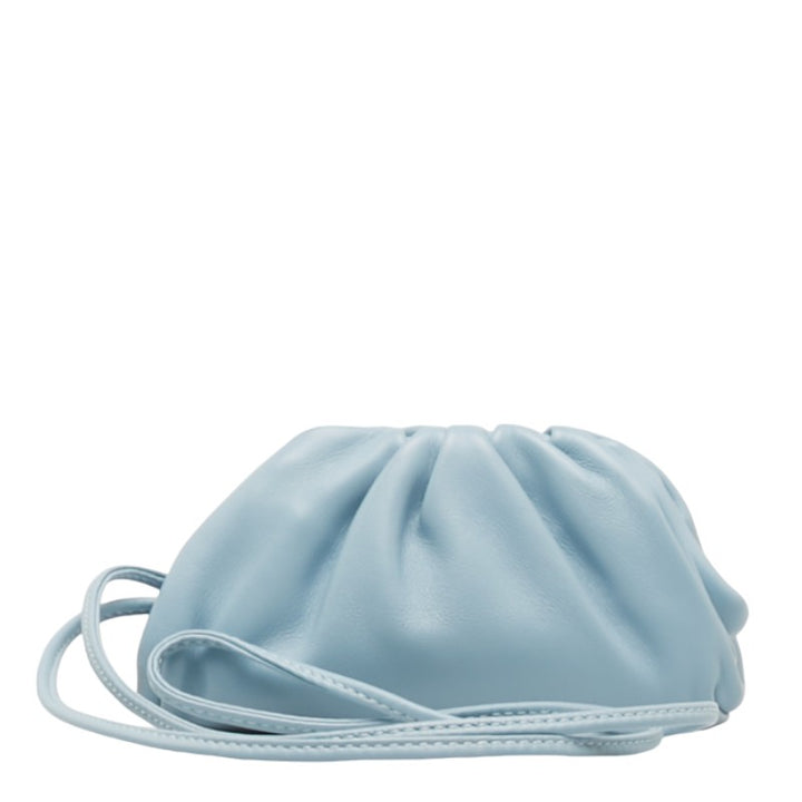 Bottega Veneta The Pouch Mini Shoulder Bag Light Blue Leather