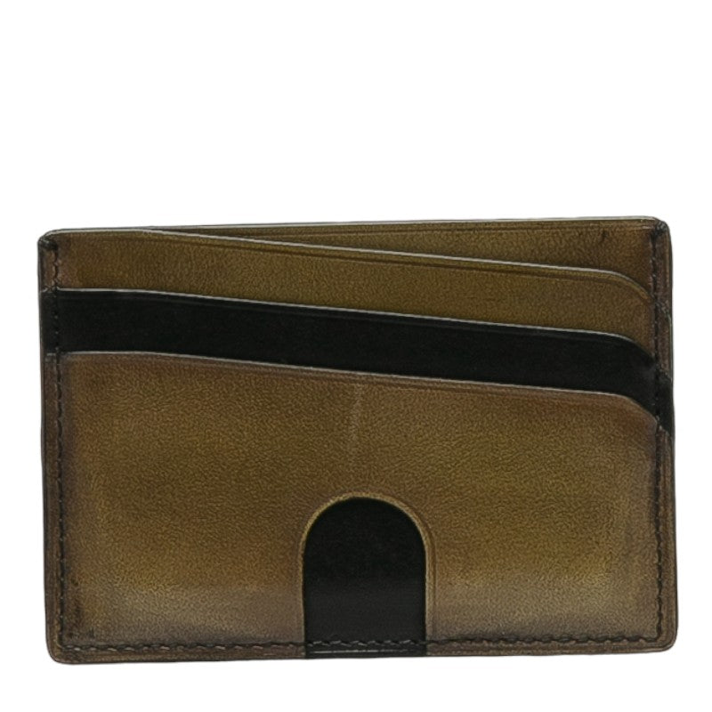 Berluti Leather Card Case Khaki