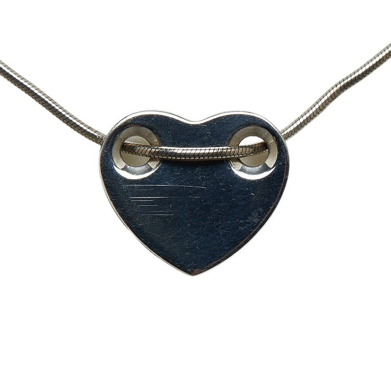 Silver Heart Plate Necklace