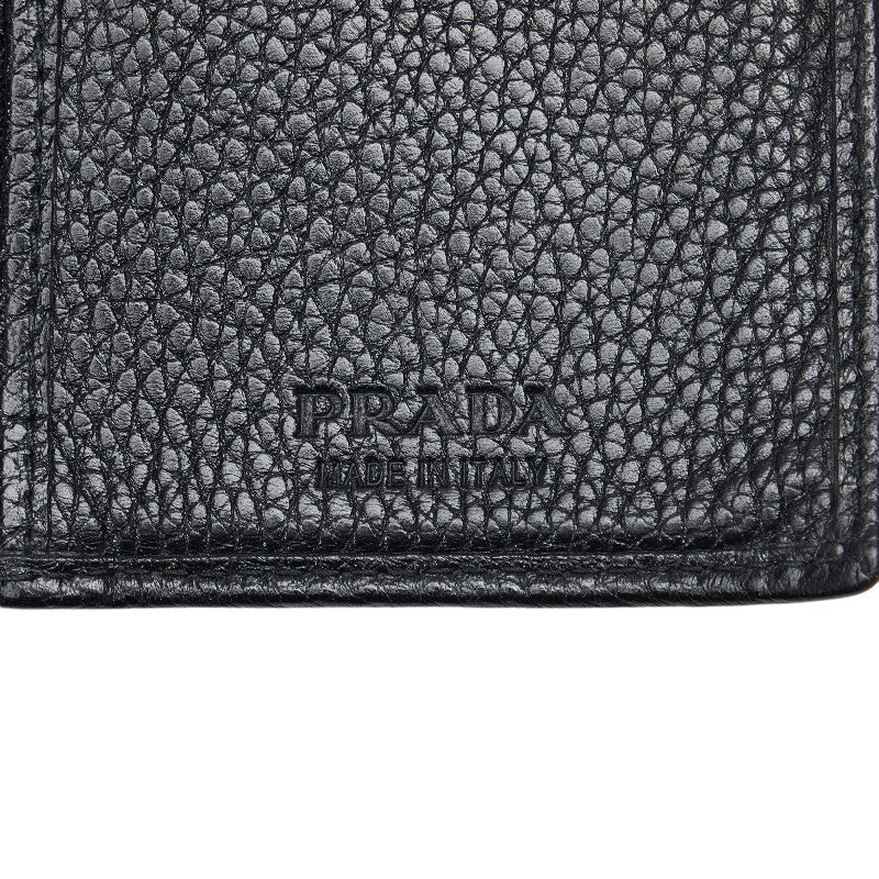 Prada Leather Long Wallet Black in Very Good Condition