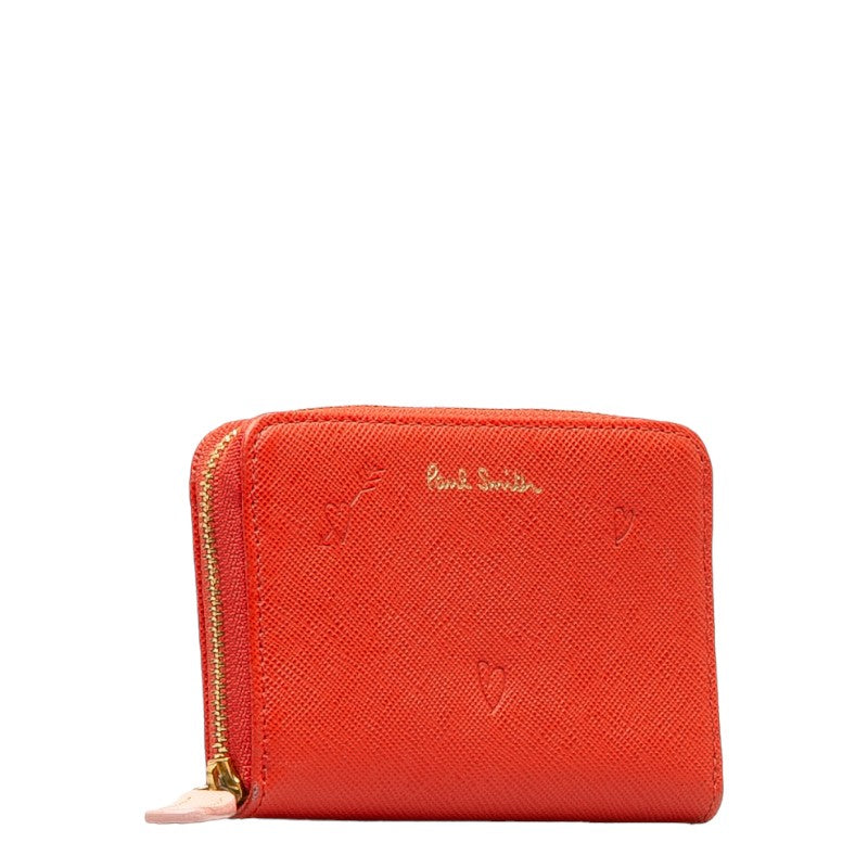 Paul Smith Leather Heart Coin Case Red