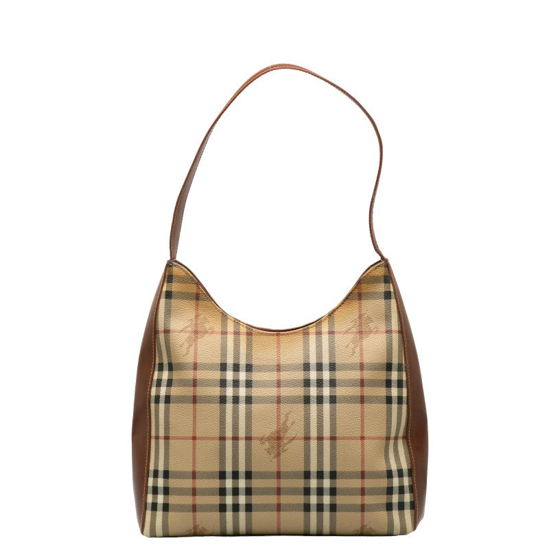 Burberry Nova Check Shadow Horse PVC Leather Shoulder Bag in Very Good Condition