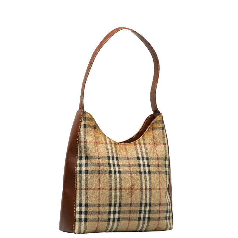 Burberry Haymarket Check Shoulder Bag Canvas Shoulder Bag in Good condition