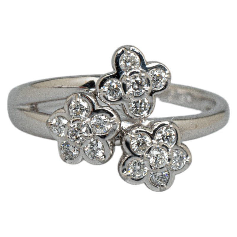 Ladies' Ponte Vecchio K18WG White Gold Flower Ring with 0.34ct Diamond (Used)