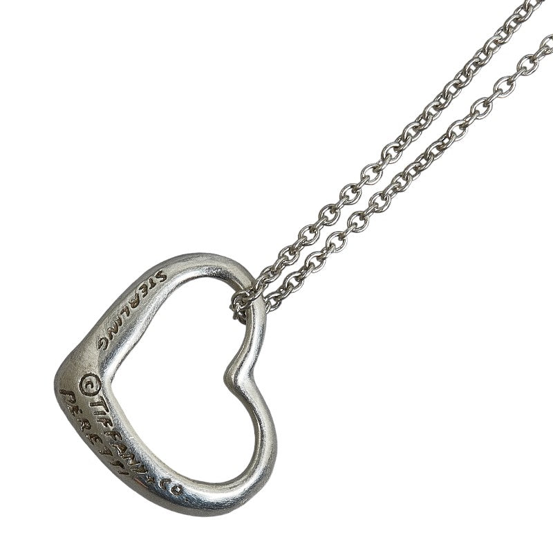 Tiffany & Co Silver Open Heart Necklace  Metal Necklace in Fair condition