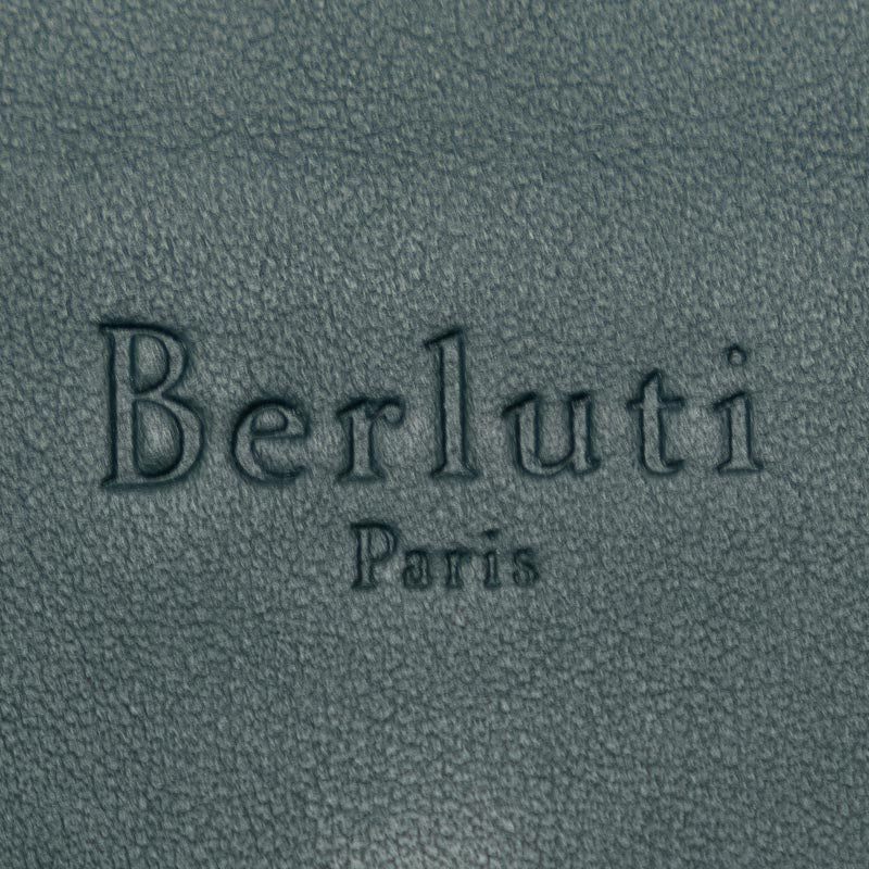 Berluti Leather Letter Case Pouch Green Navy