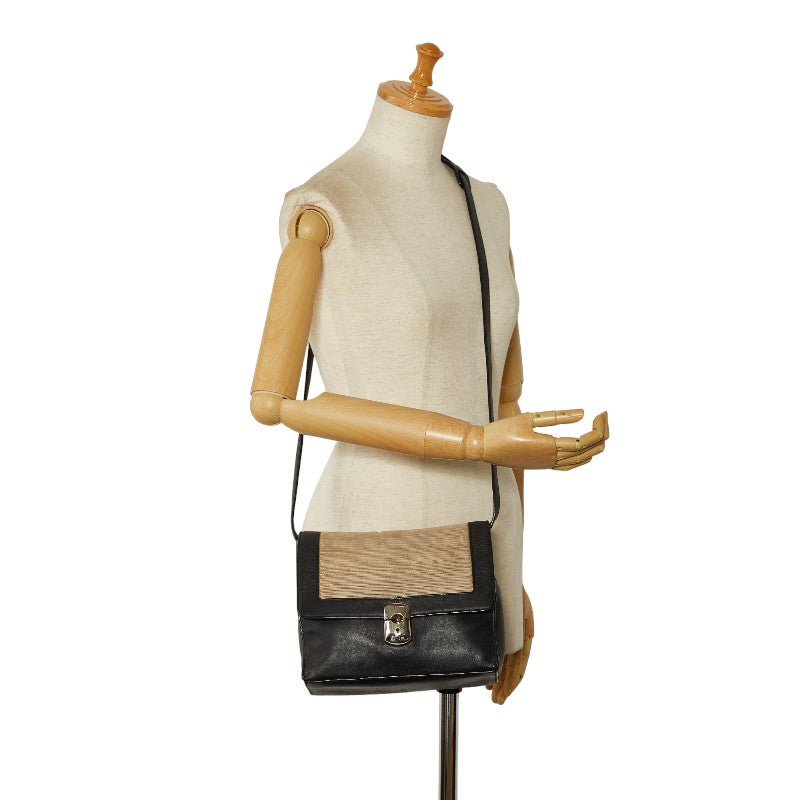 Balenciaga Afternoon Leather Canvas Shoulder Bag