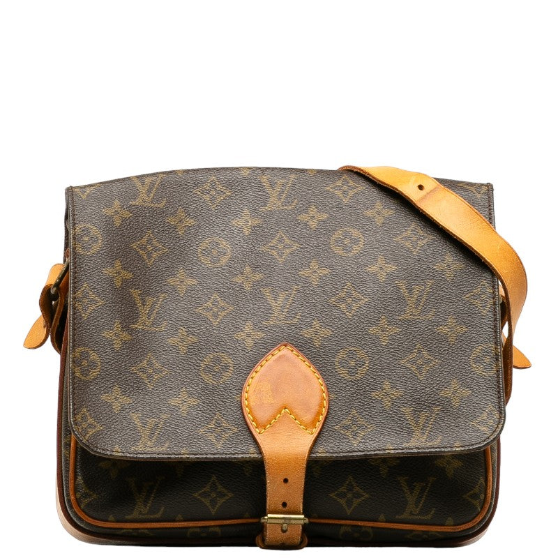 Louis Vuitton Monogram Cartouchiere GM Shoulder Bag M51252 Brown PVC Leather in Very Good Condition