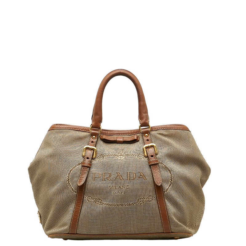Prada Canapa Logo Convertible Tote Bag Canvas Handbag in Fair condition