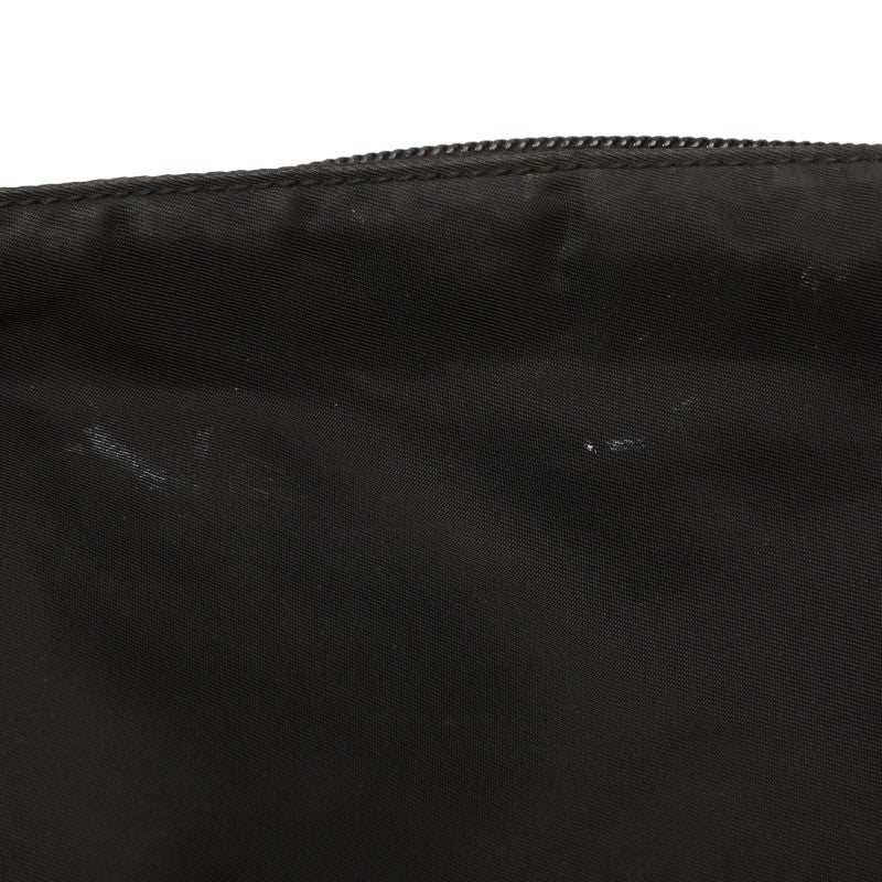 Prada Nylon Triangle Logo Plate Shoulder Bag Black in Good Condition