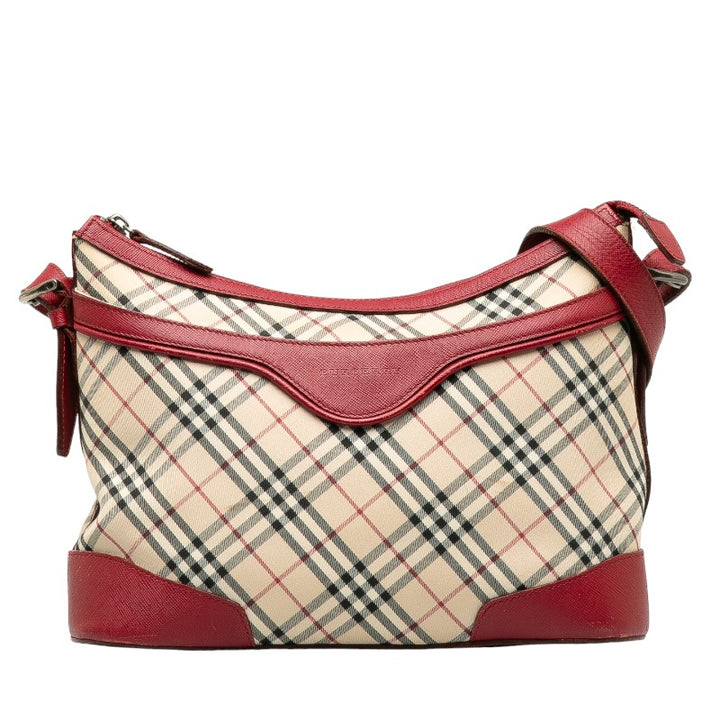 Burberry Nova Check Canvas Leather Shoulder Bag in Very Good Condition