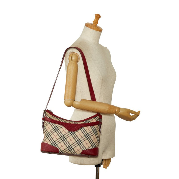 Burberry Nova Check Canvas Leather Shoulder Bag in Very Good Condition