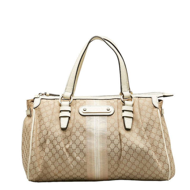 Celine Macadam Canvas Leather Handbag