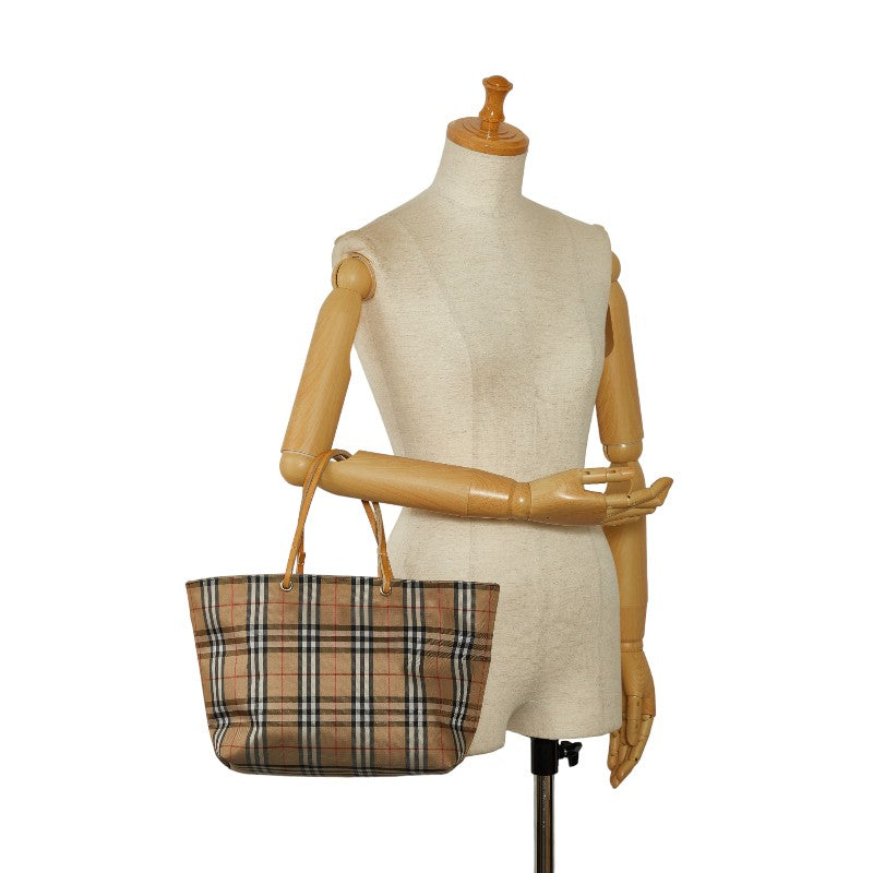 Burberry Nova Check Canvas Leather Handbag