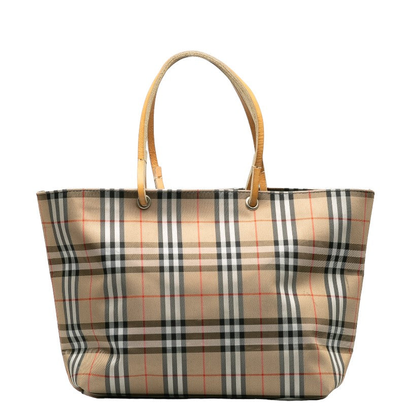 Burberry Nova Check Canvas Leather Handbag in Very Good Condition