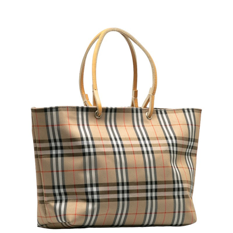 Burberry Nova Check Canvas Leather Handbag