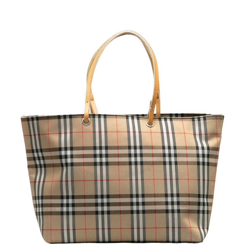 Burberry Nova Check Canvas Leather Handbag