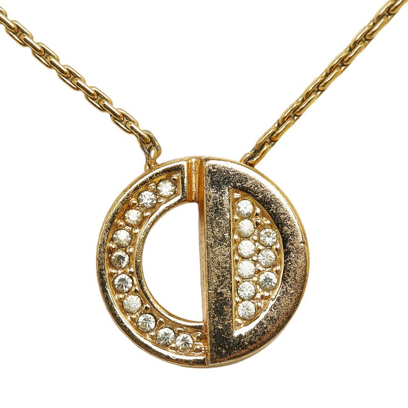 Dior Crystal CD Pendant Necklace Metal Necklace in Good condition