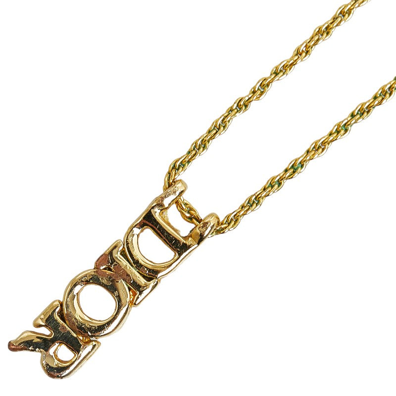 Dior Logo Pendant Necklace Metal Necklace in Good condition