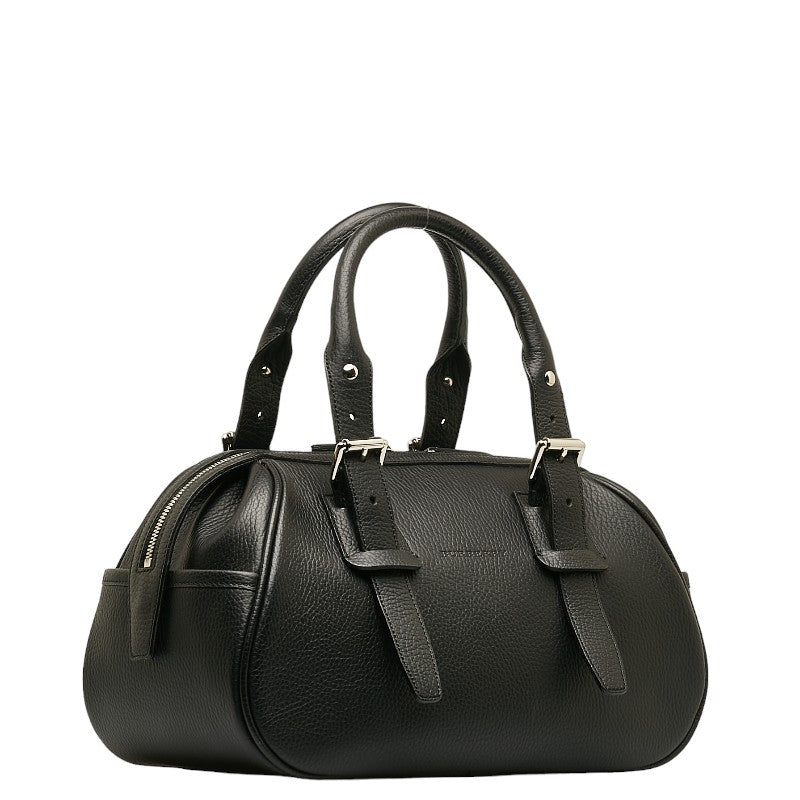 Leather Belted Boston Bag