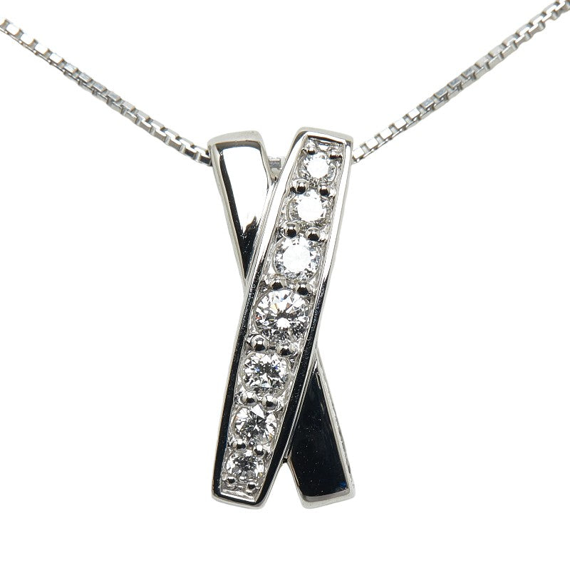 Pt900& Pt850 Platinum Cross Necklace with 0.30ct Diamond, Ladies' Jewelry