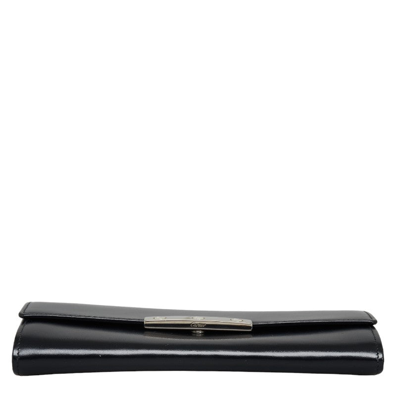 Cartier Love Collection Leather Long Wallet Black in Very Good Condition