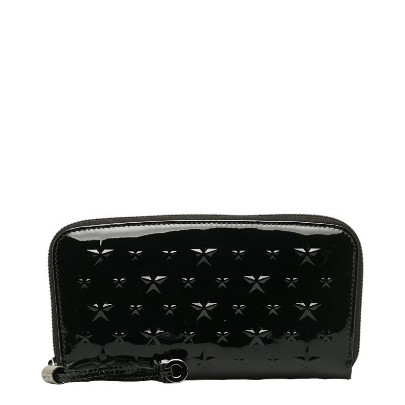 Jimmy Choo High Gloss Star Embossed Signature Wallet  Leather Long Wallet in Good condition