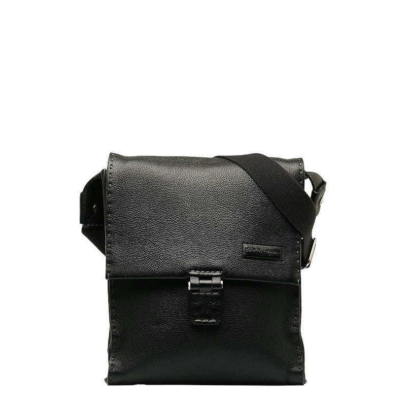 Salvatore Ferragamo Leather Stitch Crossbody Bag Leather Shoulder Bag in Good condition