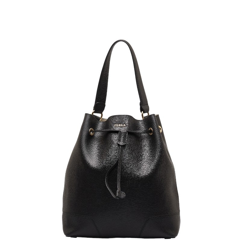 Furla Leather One Shoulder Bag Black in Very Good Condition