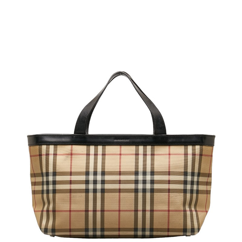 Burberry Nova Check Canvas Leather Handbag in Good Condition