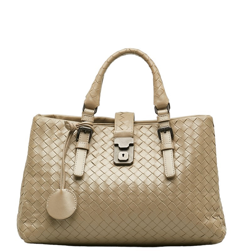 Bottega Veneta Intrecciato Roma Handbag Leather Handbag in Fair condition