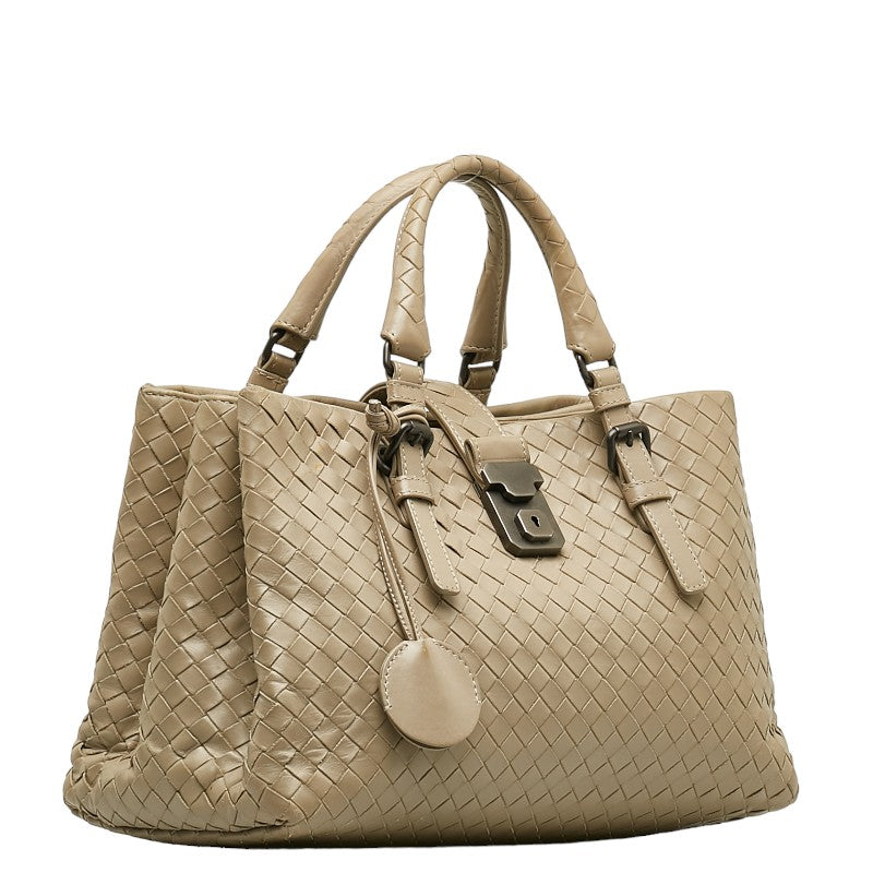 Bottega Veneta Intrecciato Roma Handbag Leather Handbag in Fair condition