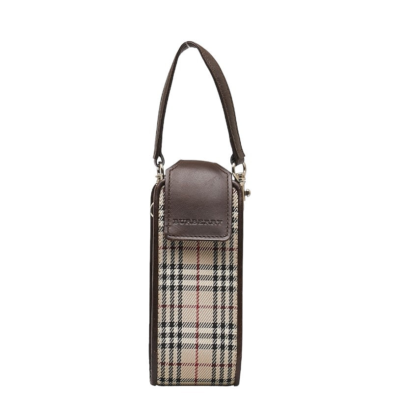 Burberry Nova Check Canvas Leather Pouch in Very Good Condition