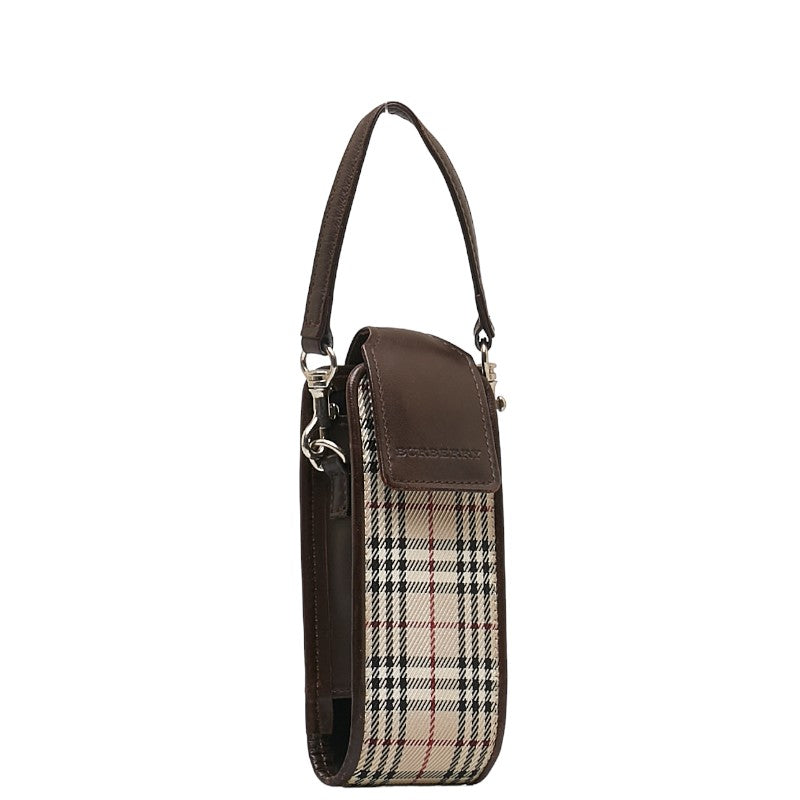 Burberry Nova Check Canvas Leather Pouch in Very Good Condition