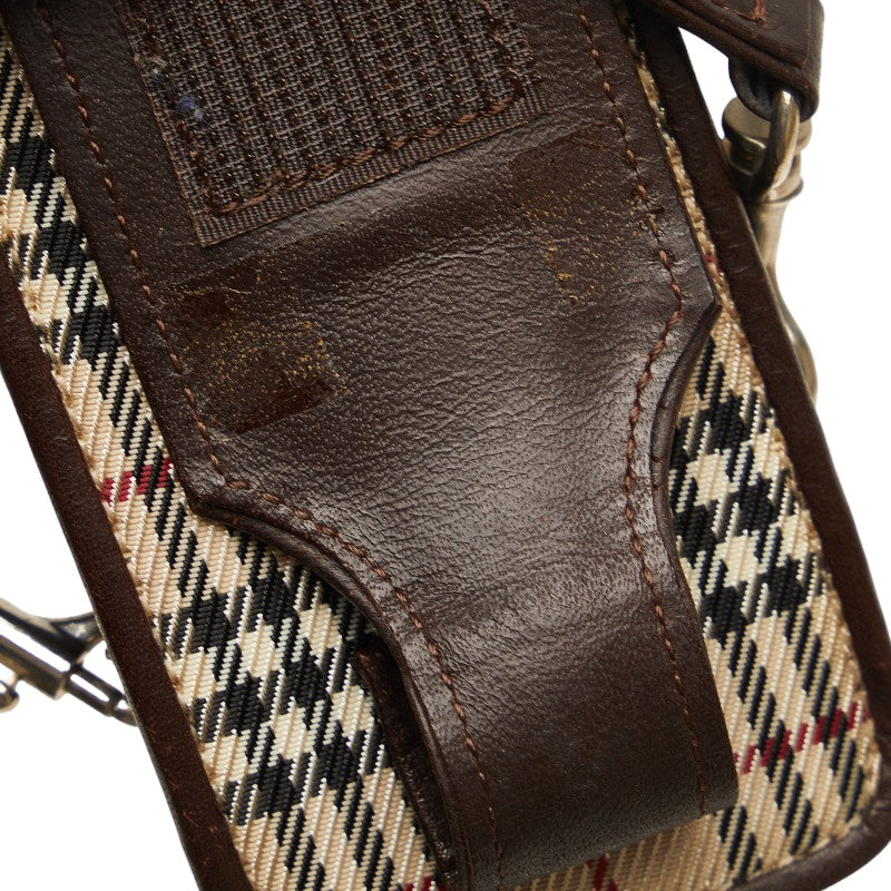 Burberry Nova Check Canvas Leather Pouch in Very Good Condition