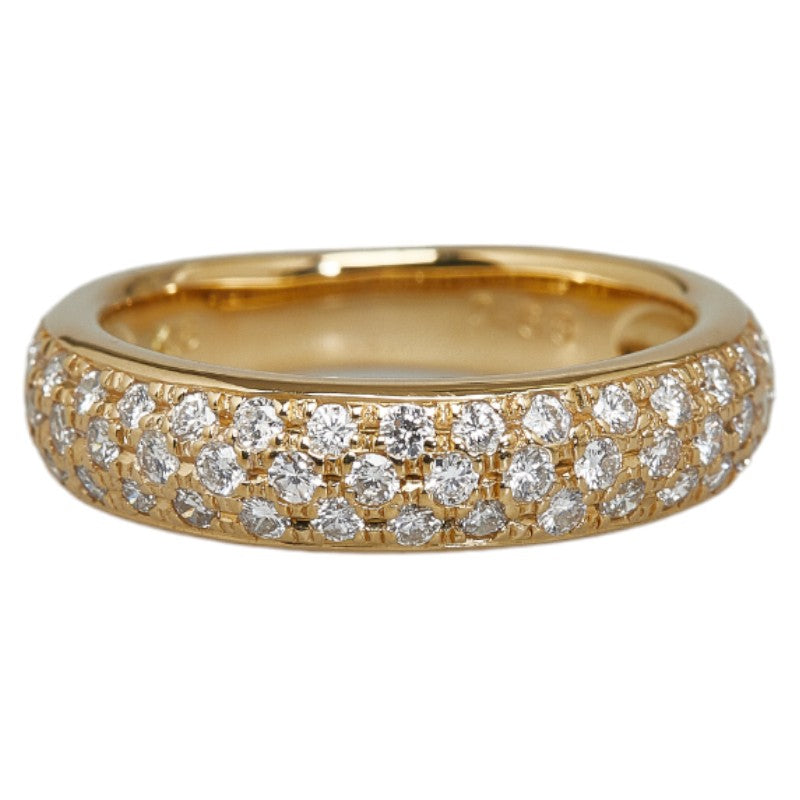 K18YG Yellow Gold Diamond 0.68ct Pave Ring, Ladies Size 12 [Preowned]