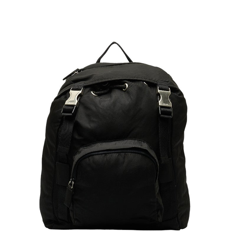 Prada Nylon Triangle Logo Backpack Black