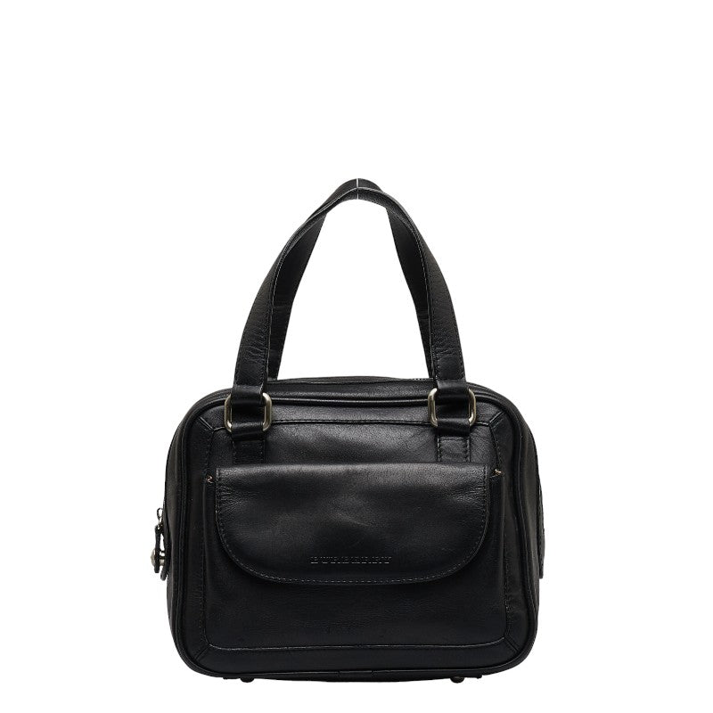 Burberry Nova Check Leather Handbag Black