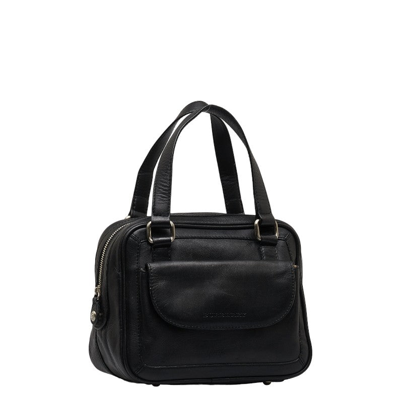 Burberry Nova Check Leather Handbag Black