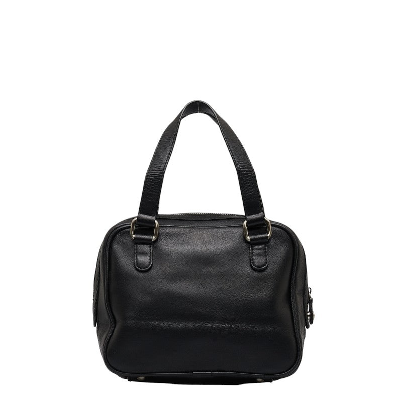 Burberry Nova Check Leather Handbag Black