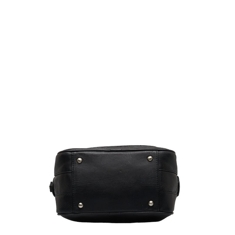 Burberry Nova Check Leather Handbag Black