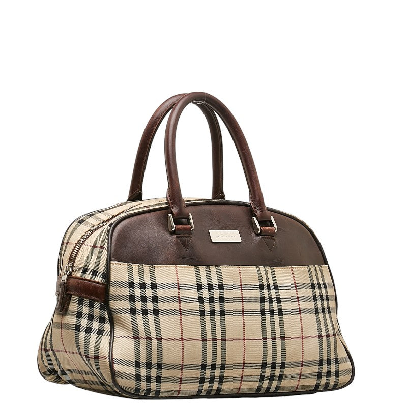 Burberry Nova Check Canvas Leather Handbag in Good Condition