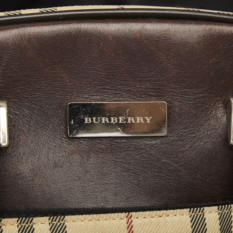 Burberry Nova Check Canvas Leather Handbag in Good Condition