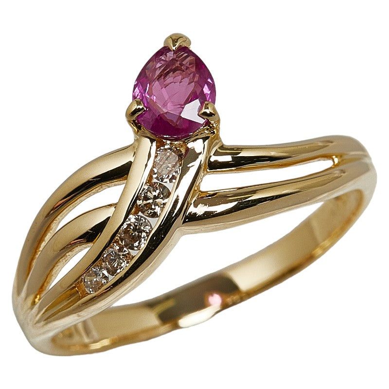 [LuxUness] 18K Ruby Diamond Ring  Metal Ring in