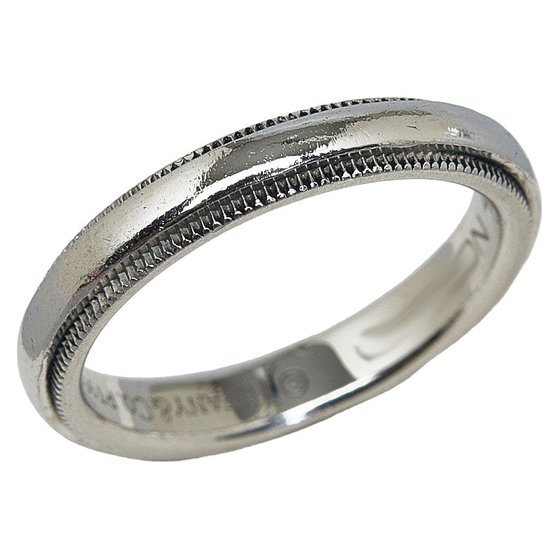 Tiffany & Co Platinum Milgrain Wedding Band Metal Ring in Good condition