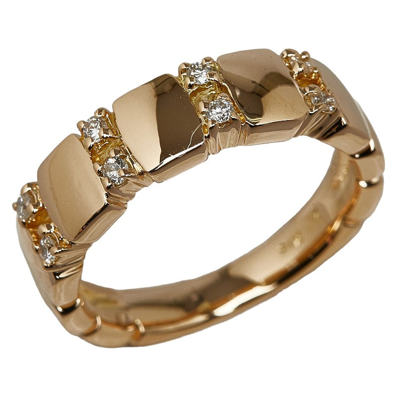 4℃ K18YG Yellow Gold Diamond Ring Size 12