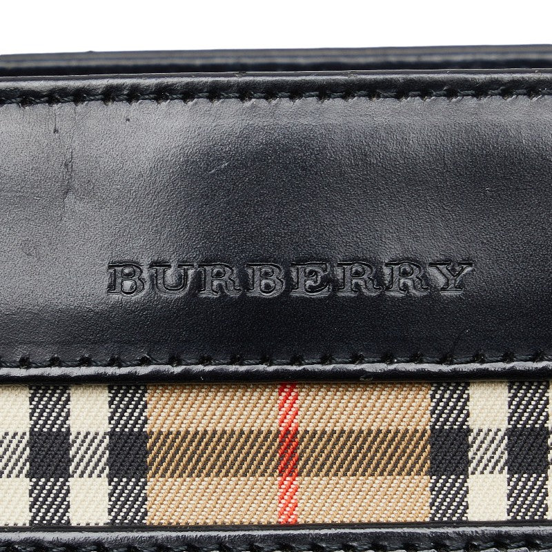 Burberry Nova Check Shadow Horse Leather Tote Bag in Good Condition