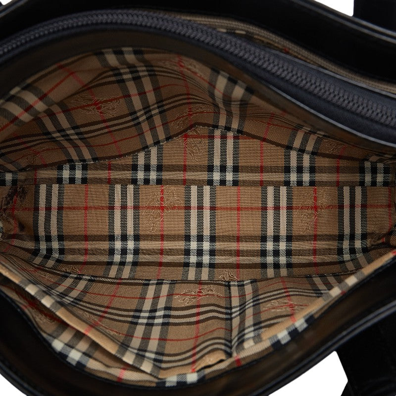 Burberry Nova Check Shadow Horse Leather Tote Bag in Good Condition