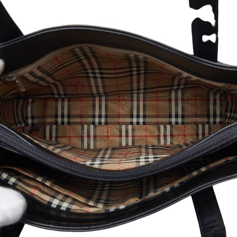 Burberry Nova Check Shadow Horse Leather Tote Bag in Good Condition